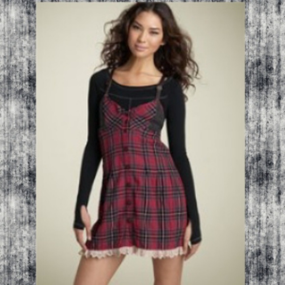 🌈SOLD💰Free People Open Road Hwy 66 Plaid Jumper - Picture 2 of 8